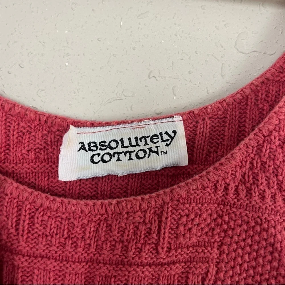 Absolutely Cotton Pink Crop Top Oversized Casual Spring Summer Medium - Picture 2 of 6